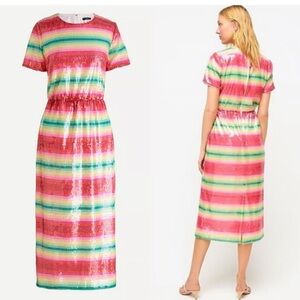 J. Crew Vibrant Sequin Midi Dress